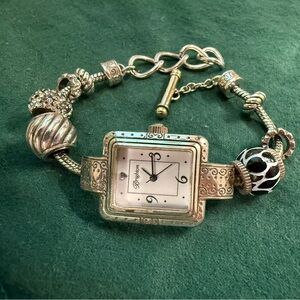 Brighton Charm Bracelet Watch – Silver Tone with Beads
